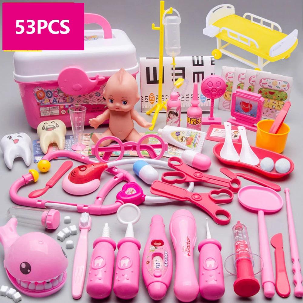 Arztspielzeug für Kinder 53/31 Teile Arzt-Rollenspiel-Set Kinder Medizinische Zahnarztwerkzeuge Stethoskop Lernspielzeug Junge Mädchen Geschenk