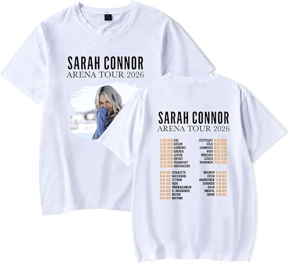 

Sarah Connor Merch Arena Tour 2026 TShirt Streetwear TShirt Shirt Unisex Women Short Sleeve Fashion Tee S