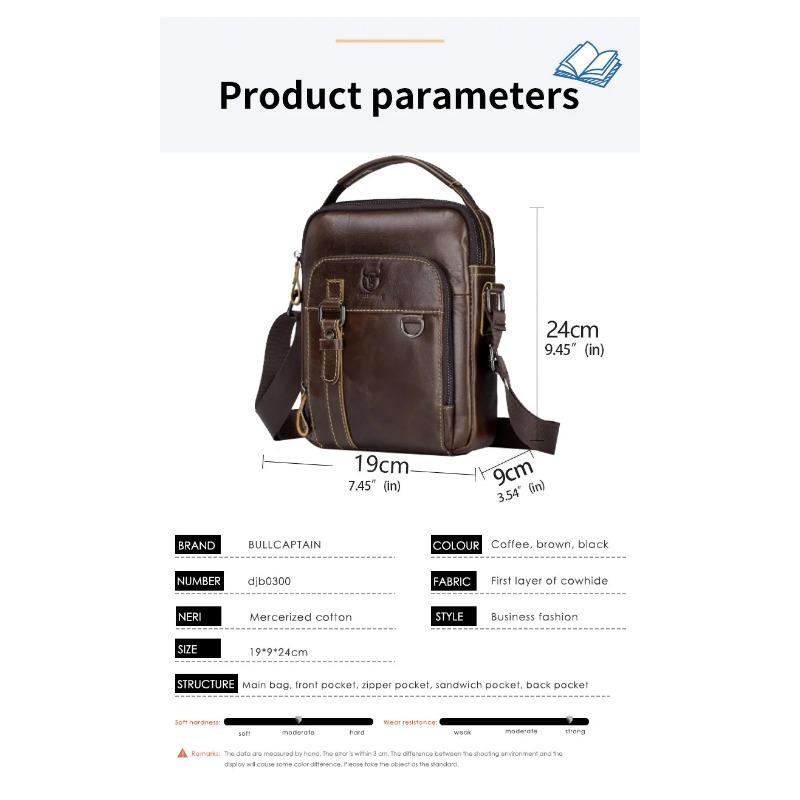 Pánská taška přes rameno z pravé kůže, odolná taška přes rameno, žádná bolest v rameni