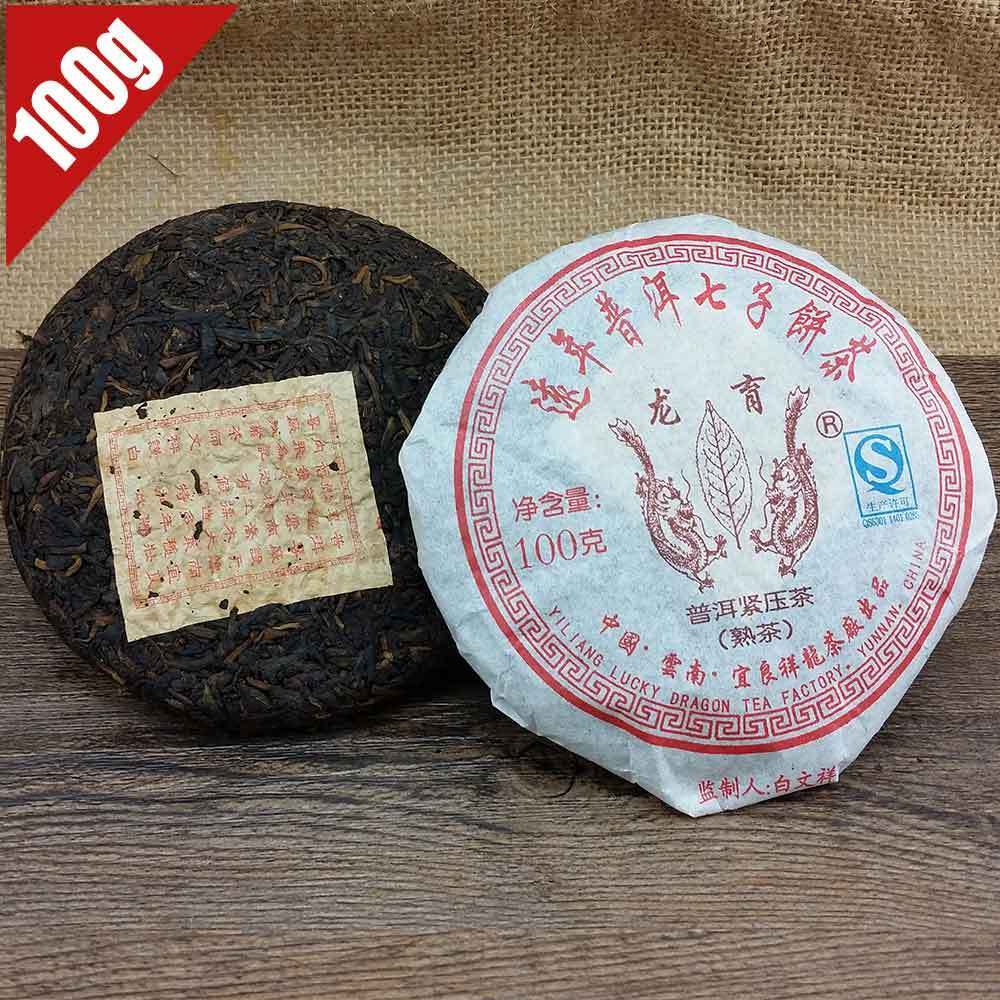 100 g Long Yu Moget Puerh Tea Yunnan Puer Cake Lagrad arom Mjuk smak