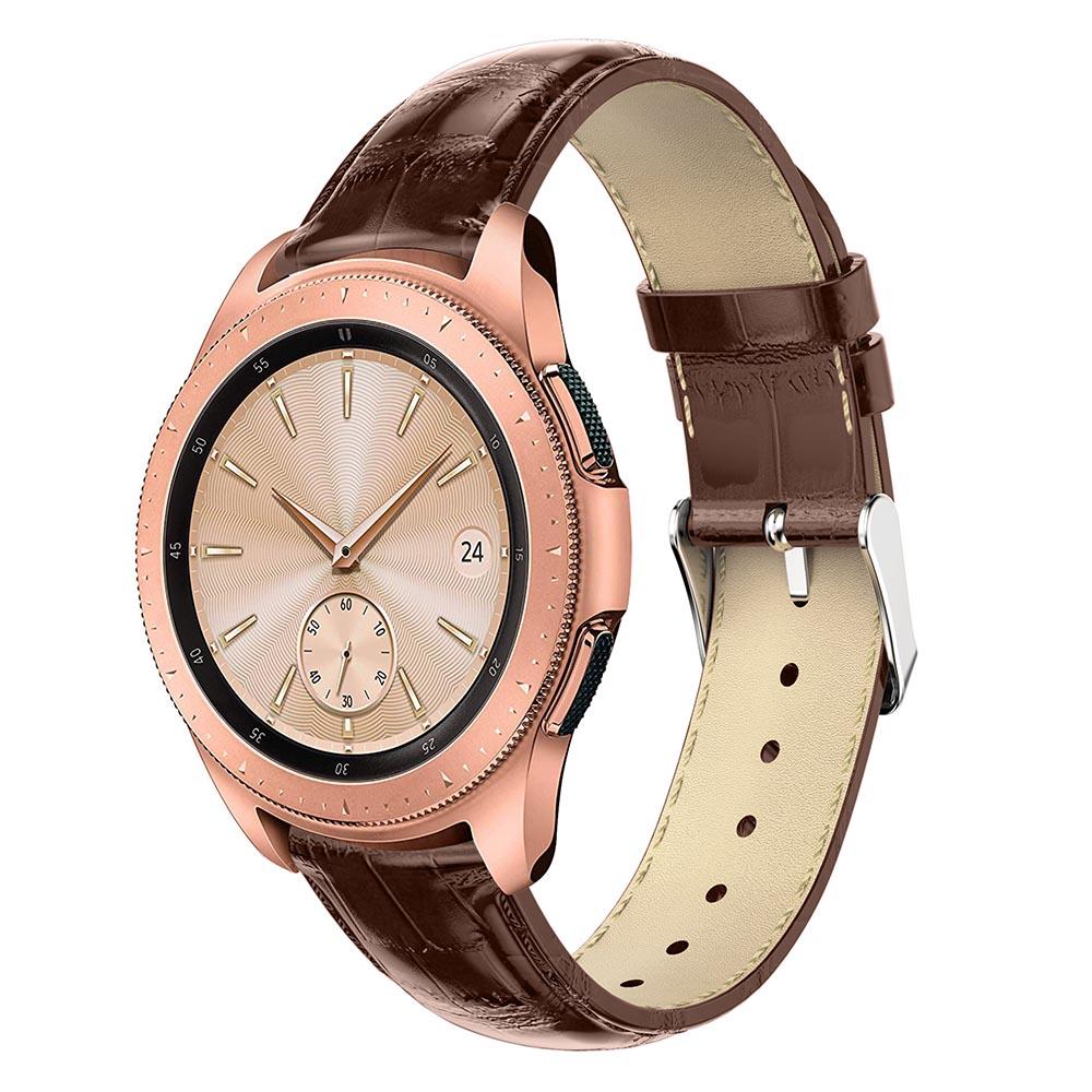 20mm Crocodile Texture Genuine Leather Watchband for Samsung Galaxy Watch 42mm,Smart Watch Strap Bracelet