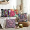 Mandala Pattern Cushion Cover Silky Short Plush Invisible Zipper Dustproof Sofa Pillow Case For Home Decor