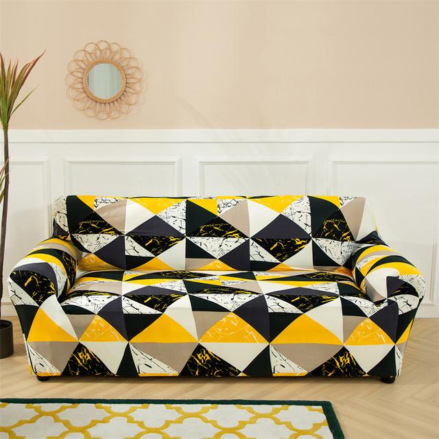 Geometrische große Sofabezüge für Wohnzimmer Ecke Chaiselongue Couch Schonbezüge elastische Sofaschutz Stuhl Sesselbezug 1 Stück