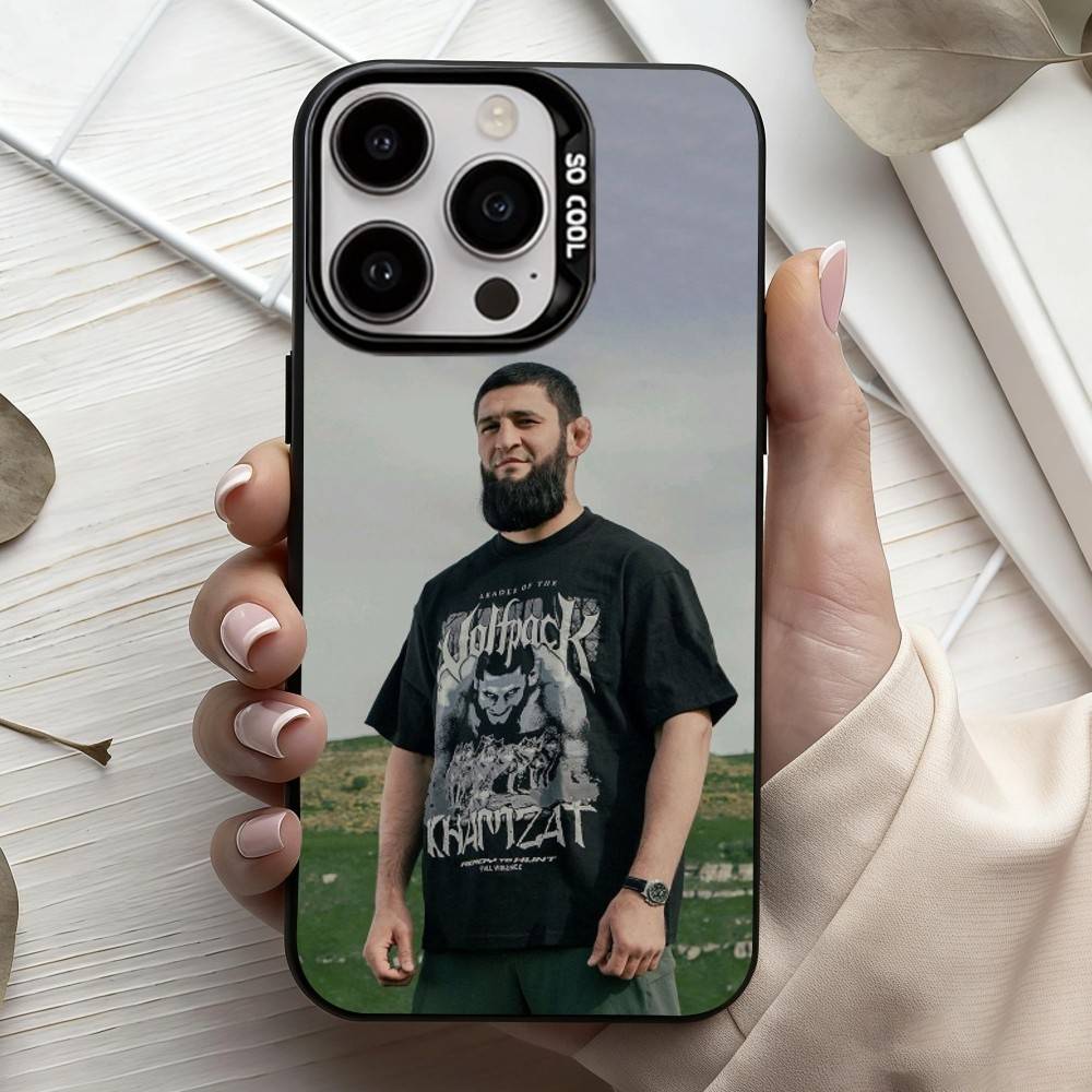 K-Khamzat C-Chimaev-v Phone Case For iPhone17,16,15,14,13,12,11 Plus,Pro Max Candy Silver Plated Inside Cover