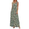 Ärmelloses Maxikleid mit Blumenprint für Damen, lässiger lockerer Schnitt, Sommer-Maxikleid mit Taschen, Rundhalsausschnitt
