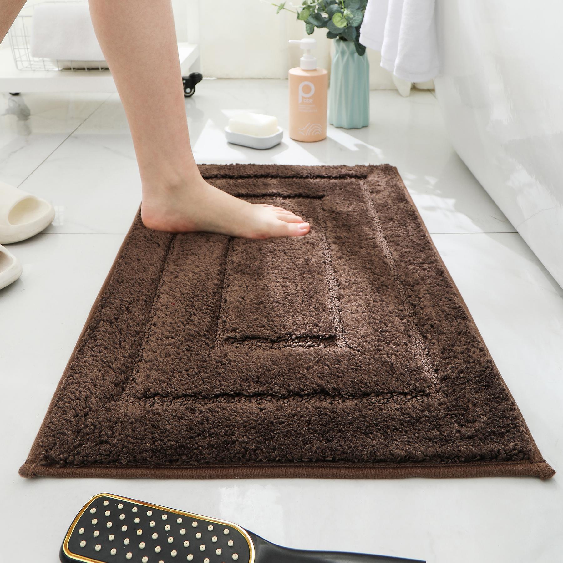 Zachte Comfortabele Dikke Pluche Vloermat, Badkamervloerkleed, Slaapkamer Tapijt, Woonkamermat, Antislip Kleed, Waterabsorberend Antislip 400mm x 600mm