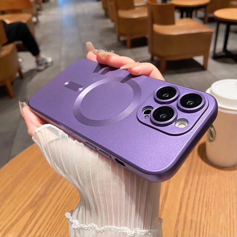 Vhodné pro Apple 15 Magnetické pouzdro na telefon, Matný silikon 14promax Plný kryt Ochranné pouzdro pro iPhone16 13
