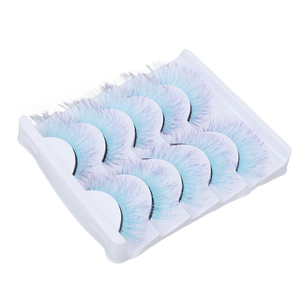 5pcs Colorful Eyelashes Dramatic Gradient Color False Eyelashes   3D  Ing Fake Eyelashes