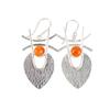 Carnelian Gemstone 925 Sterling Silver Jewelry Handcrafted Dangle Earrings 1.78" EE-64-30