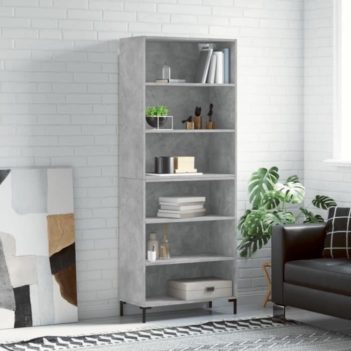 VidaXL Buffet Concrete Grey 69.5x32.5x180 Cm Engineered Wood 3189577