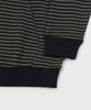Slow Record House Striped Knit Zip-Up Hoodie_Khaki