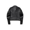 Li Ning X Pleasures Collaboration Solid Color Slim Fit Leather Jacket Women Jacket Black AJDT756-1