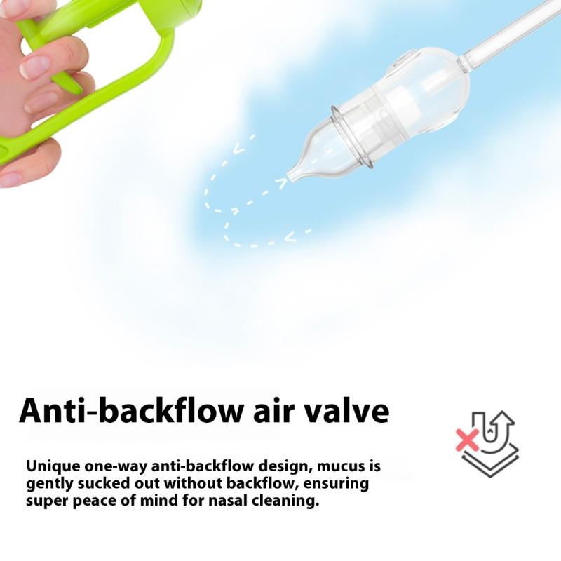 Portable Baby Nasal Aspirator With Hygienic Anti Backflow Design Gentle Hand Controlled Suction Quiet Operation
