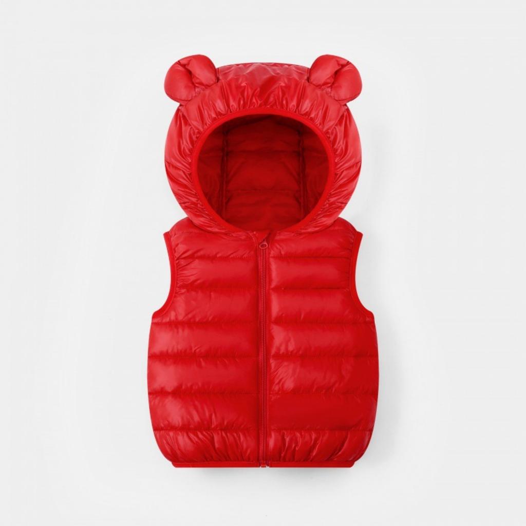 Children's Casual Solid Color Thickened Vests For Boys And Girls