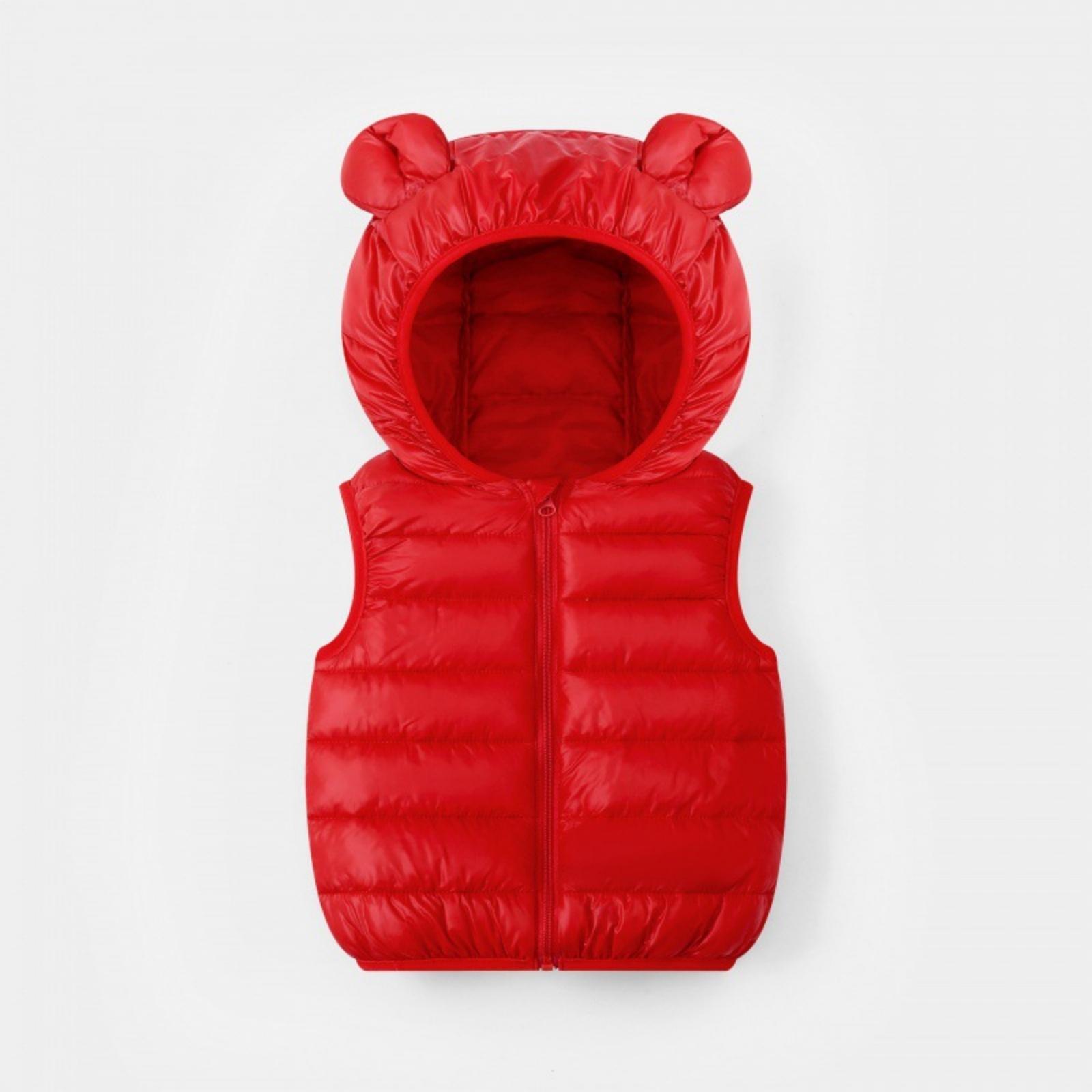 

Children s Casual Solid Color Thickened Vests For Boys And Girls 130 червоний