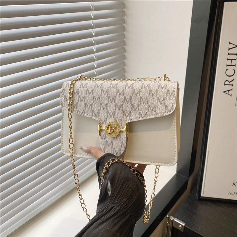 

Модная принтованная сумка через плечо Женская трендовая цепочка Универсальная сумка-флип через плечо Повседневная текстурная Ретро сумка-мессенджер