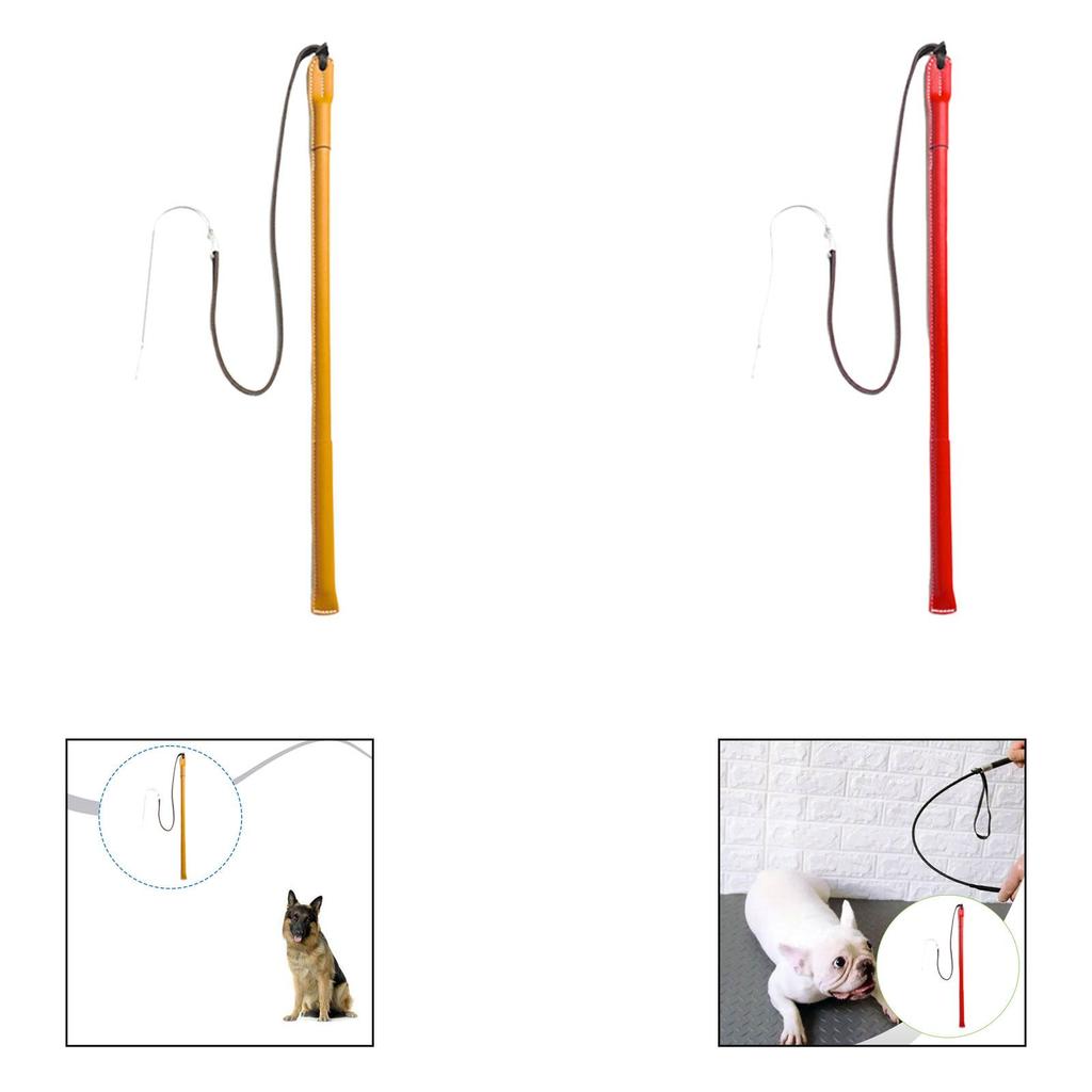 Ergonomic Handle Dog Training Whip PU Leather Obedience Wand for Effective Puppy Behavior Training