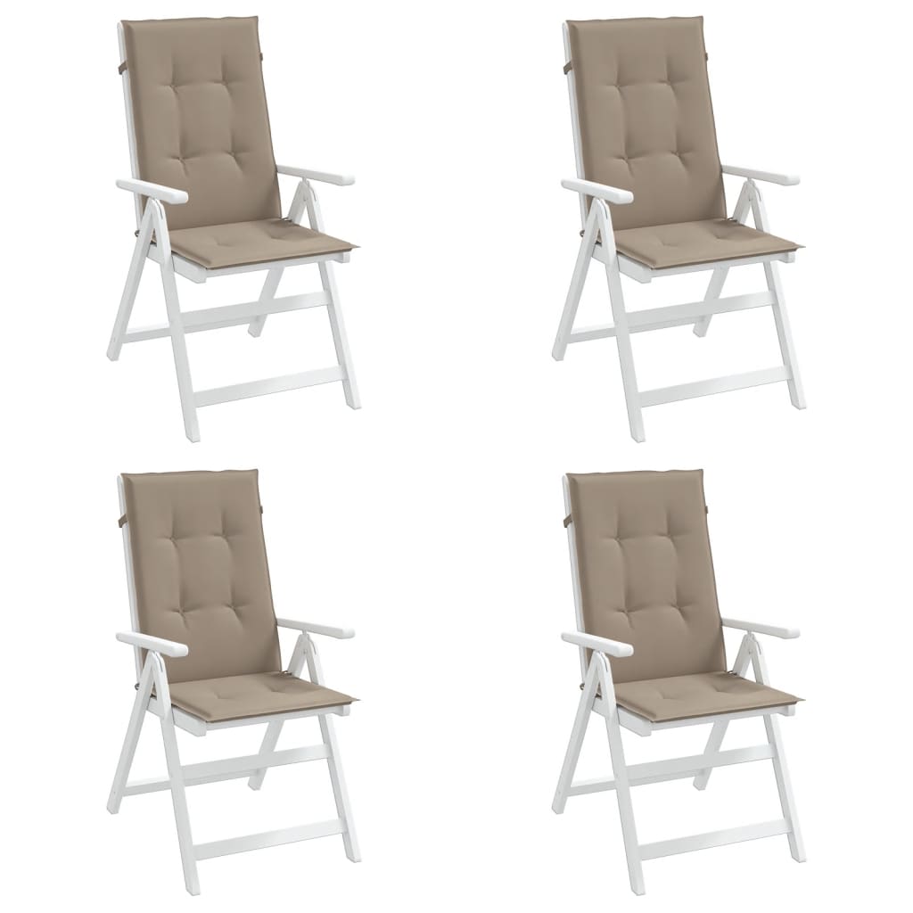 VidaXL Gartenstuhlauflagen für Hochlehner 4Stk. Taupe 120x50x3cm Stoff