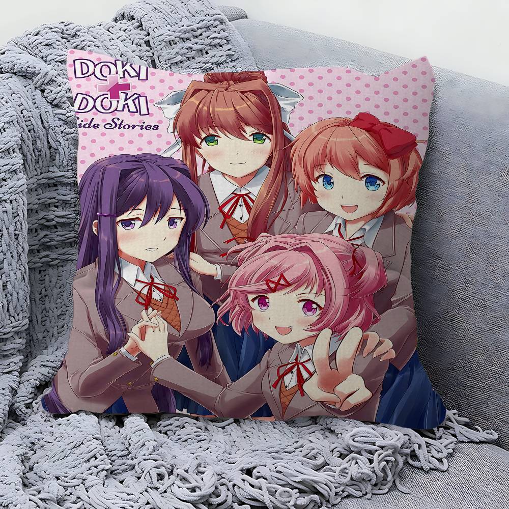 Anime D-Doki Literatuare DDLC Maple Design Cushion Cover Happy Autumn Harvest Decor Holiday Decorati Pillow Cover