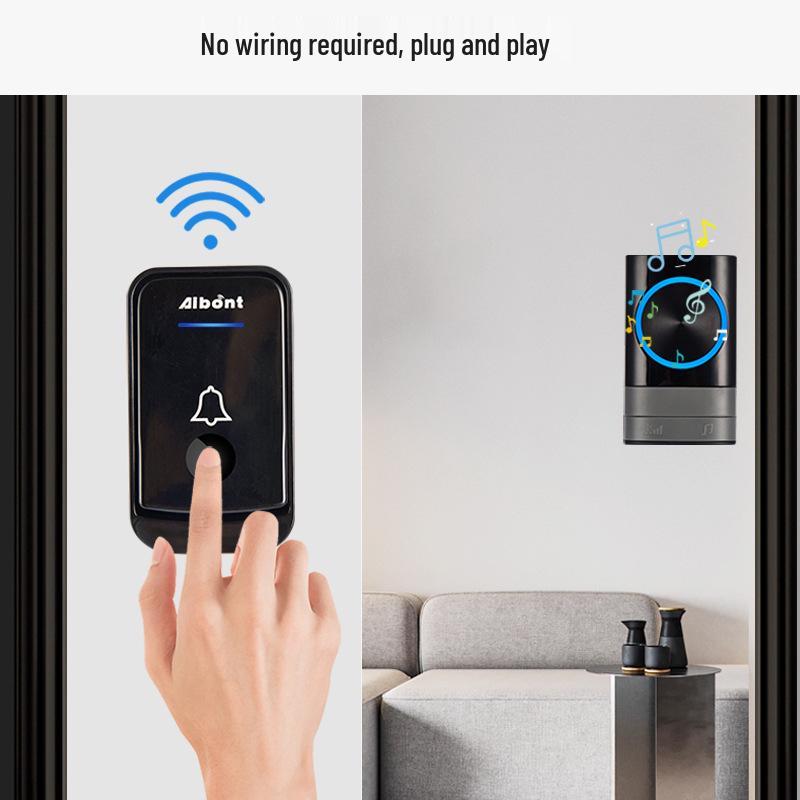 AC Wireless Doorbell with Digital Music and Remote Sensor - EU/UK Standards