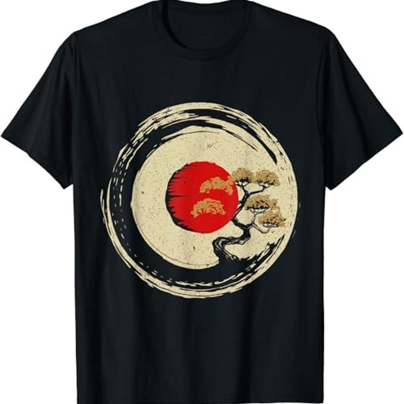 Arbre bonsa? en t-shirt japonais Zen bouddhiste Enso Circle S