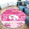 Pink Panther Round Area Rug,Carpet Rug for Living Room Bedroom Sofa Playroom Decor,Non-slip Floor Mat