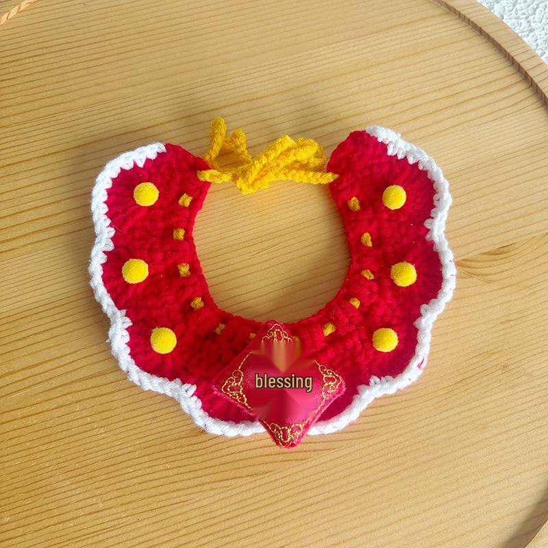 New Year Neckwear: Pet Gaiter & Scarf for Cats & Dogs - Festive Knit Collar for Chinese New Year
