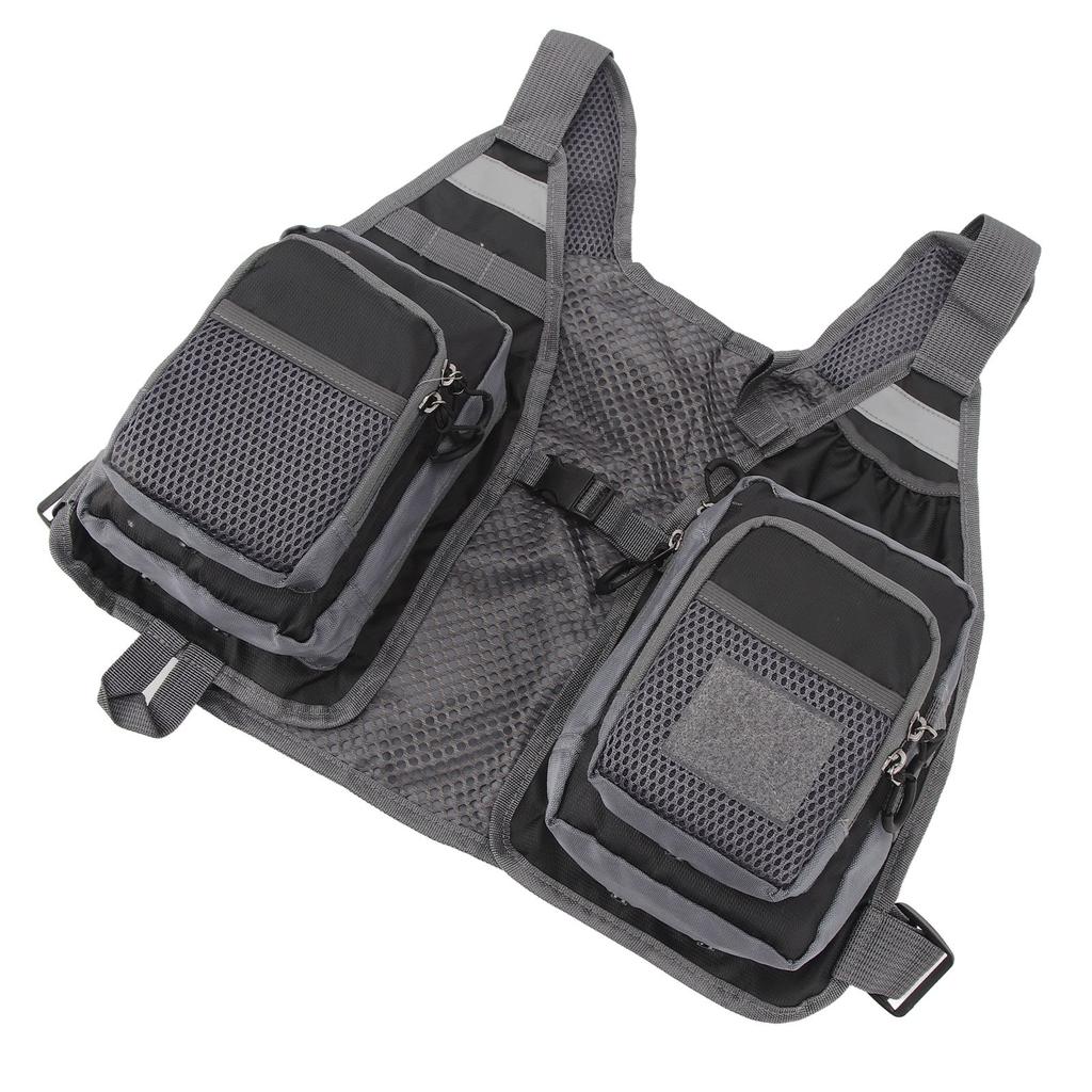 Strap Fishing Vest Fly Fishing Vest 8  S Oxford Cloth Reflective Strips Mesh Lining   Fishing Gear for Outdoor