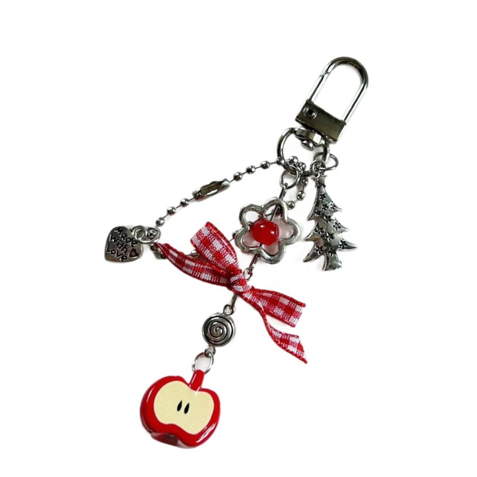

Lovely Beaded Key Holder with Heart Bowknot Christmas Tree Inspired Charm Fashiona Accessory for Handbags Decoration 1