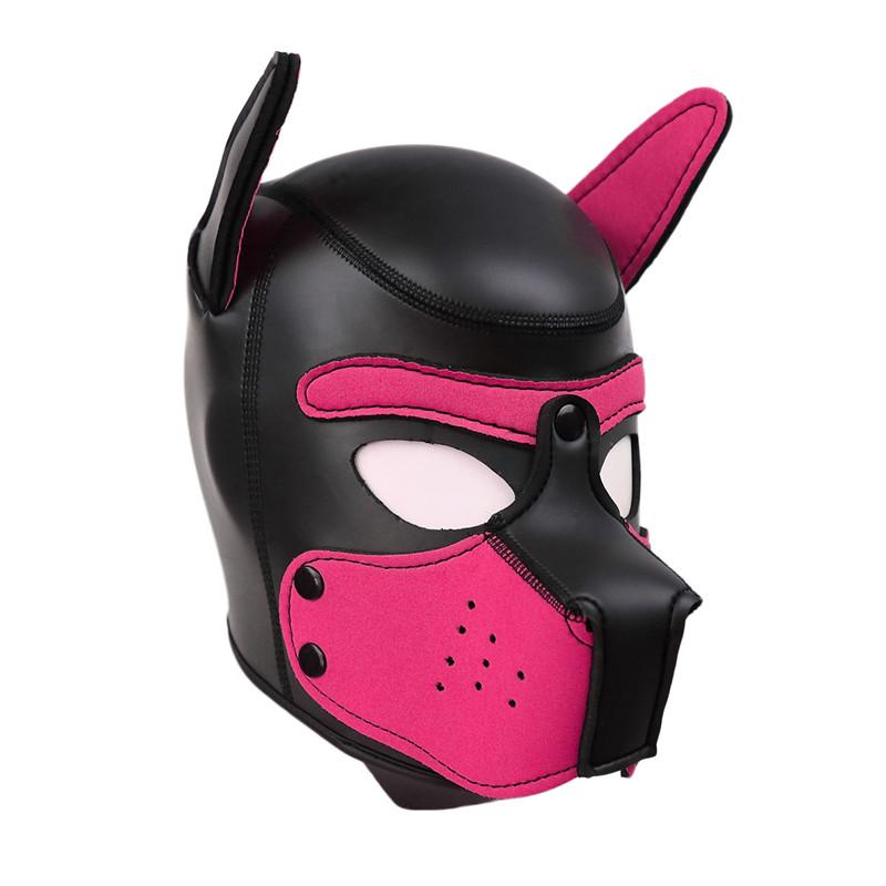 Fetish Gay Puppy Play Rubber Hood Adult Games Dog Slave Full Head BDSM Bondage Mask Hood Erotic Cosplay Sex Toys for Men