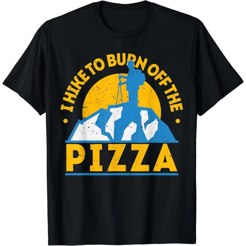 

Забавный подарок для походов с едой I Hike To Burn Off The Pizza Футболка Wilderness Adventure Tops Streetwear Мужские футболки Camisetas XXXXXL бежевый