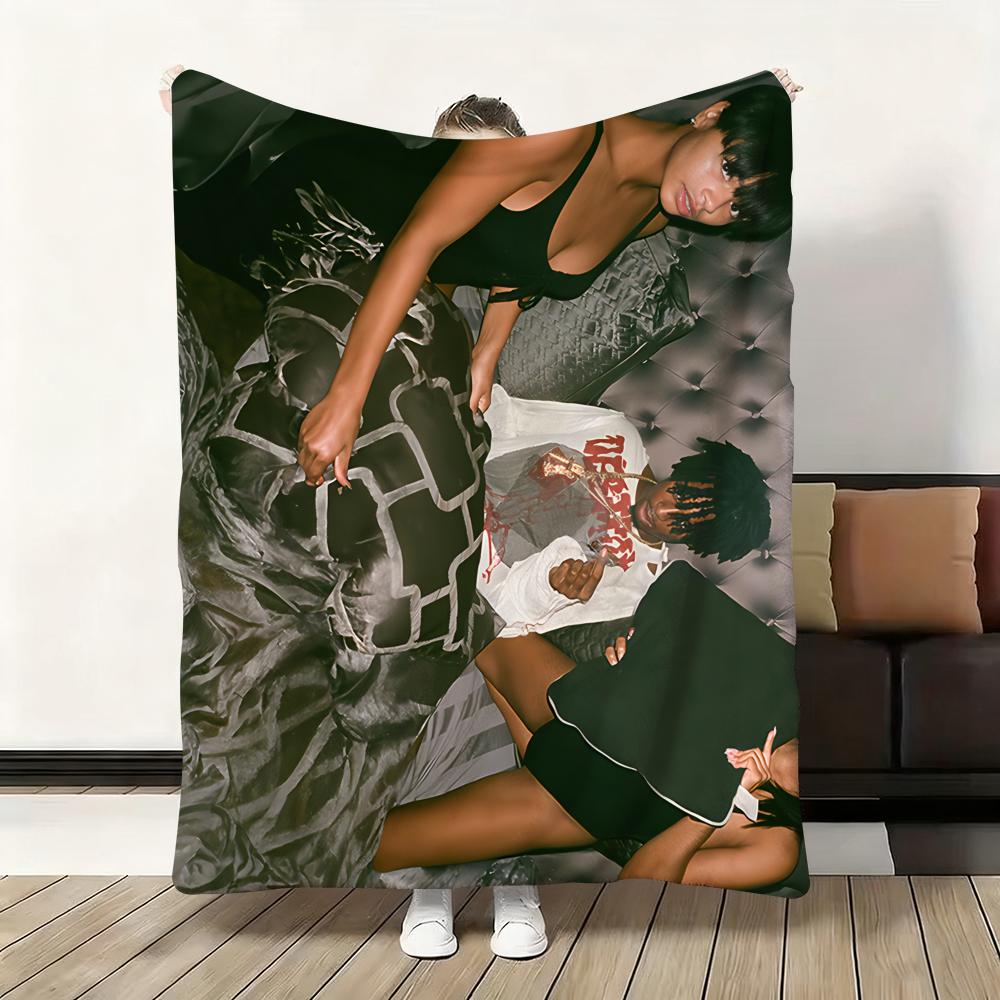 P-Playboi I Am Music C-Carti Die Lit Throw Flannel Fluffy Soft Blanket Skin-Friendly Throw For Sofa Bed Office Nap Winter