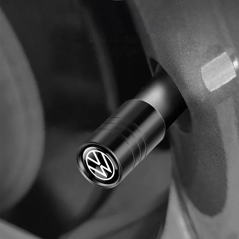 T23-For Volkswagen VW GTI R Golf 5 7 6 4 Polo Tiguan Passat Jetta Lavida Car Styling 3D Metal Wheel Tire Valve Stem Caps Accessories
