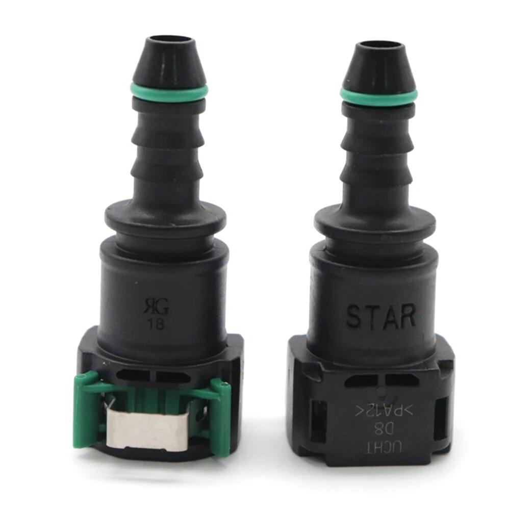 2PCS 8mm ID6 8x6 180° New Car Fuel Line Hose Pipe Quick Release Female Connector