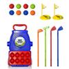 Kids Golf Club Set with Drawbar Cart Plastic Golf Set for Boys Girls