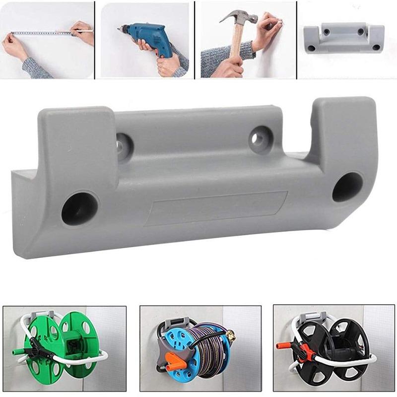 1pc Garden Hose Reel Holder Plastic Wall Mounted Hanger Storage Hook Rack Reel Pipe Holder with 4pcs Expansion Screws