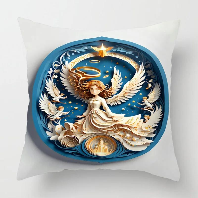 Home Decor Fantasy Angels Printed Pillowcase for Decor Pattern Cushion Cover Suitable for Sofa Bedroom Car Pillow Cover