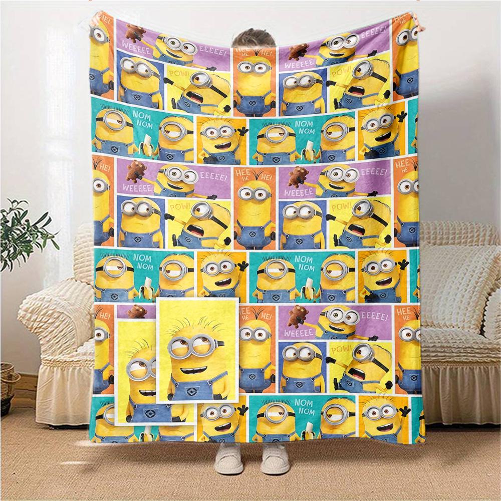 Despicable Minions Collage Blanket Soft Throw Blanket For Home Bedroom Bed Sofa Travel Office Solid Christmas Blanket
