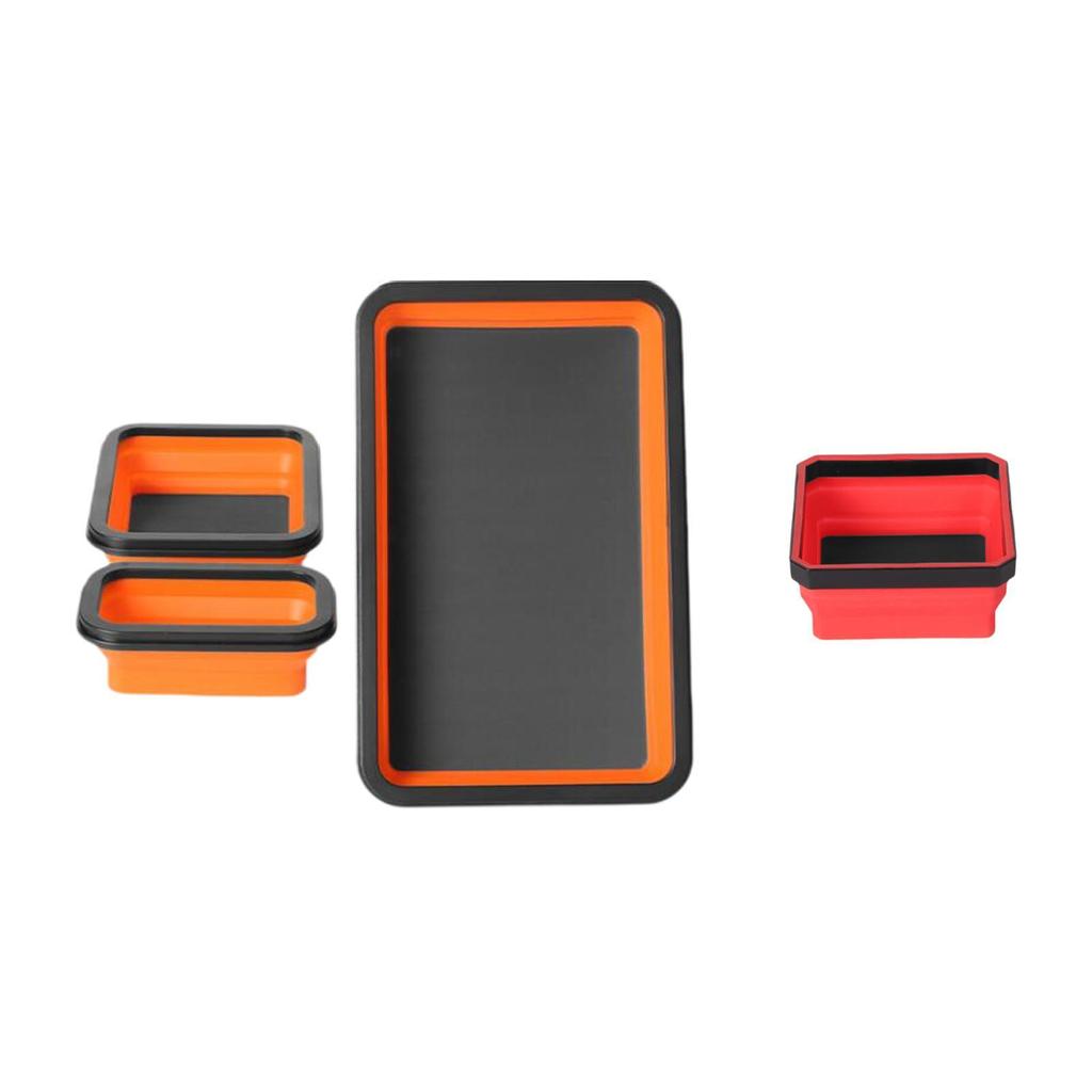 Foldable Magnetic Parts Tray Flexible Practical Multipurpose Silicone Magnetic Tool Tray for Nuts Small Metal Parts Screws Bolts
