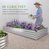 2PCS 12x4x1FT Galvanized Raised Garden Bed Kit Rectangle Metal Flower Box Large Planter Raised Beds Outdoor Garden for Planting