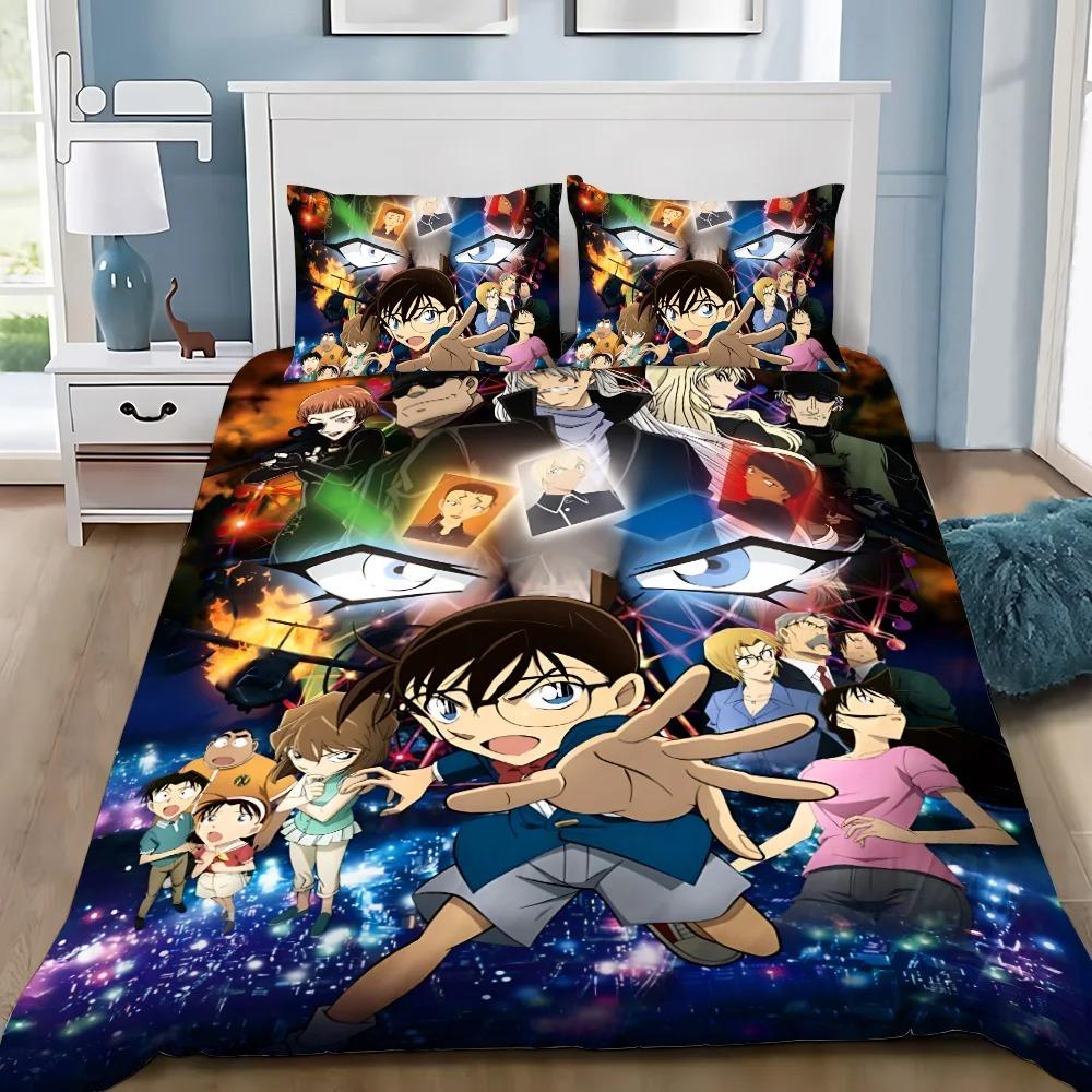 Anime Duvet Cover Pillowcase D-Detective C-Conan Bedding Set Adult Boy Girl Bedroom Decoration Children Single Double Large Size