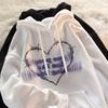 Women's 2024 Korean-Style Letter Print Loose Long Sleeve Hoodie