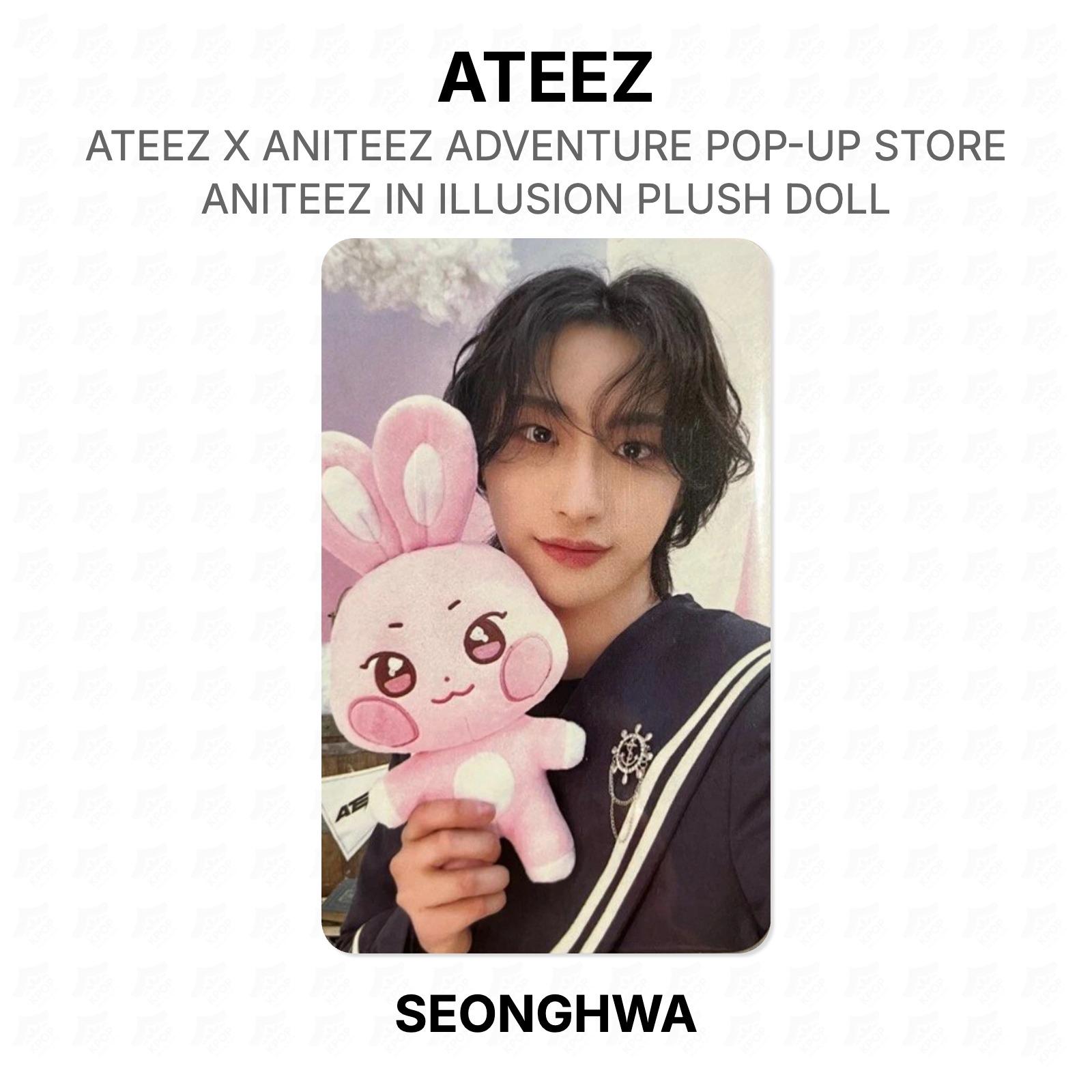 ATEEZ X ANITEEZ ADVENTURE POP-UP STORE ANITEEZ IN ILLUSION PLUSH DOLL Official Photocard SEONGHWA