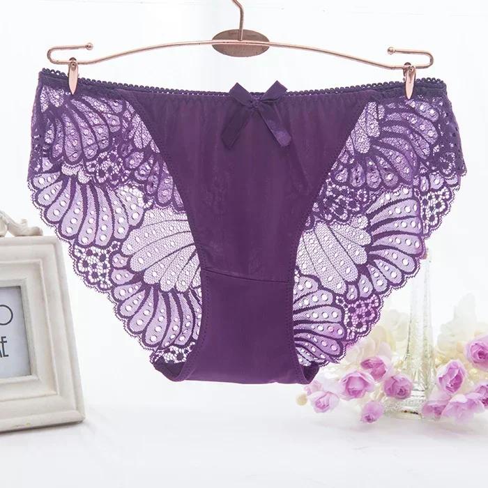 Hot Fashion Women Underwear Sexy Lace Transparent Low Waist Hollow T Back Panties Lady Briefs Big Size M-3XL Panties