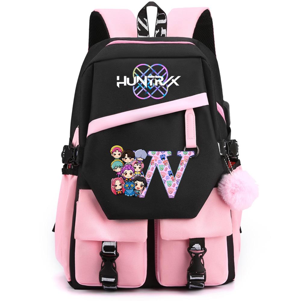 26 English Letter K-pop Demon Hunters Printed Large Capacity Backpack for Teenger Student Girl Boy Schoolbag Bookbag Women Waterproof Travel Bag
