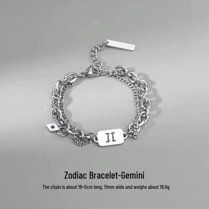 Twelve Constellations Titanium Steel Bracelet: Men's Luxury Jewelry