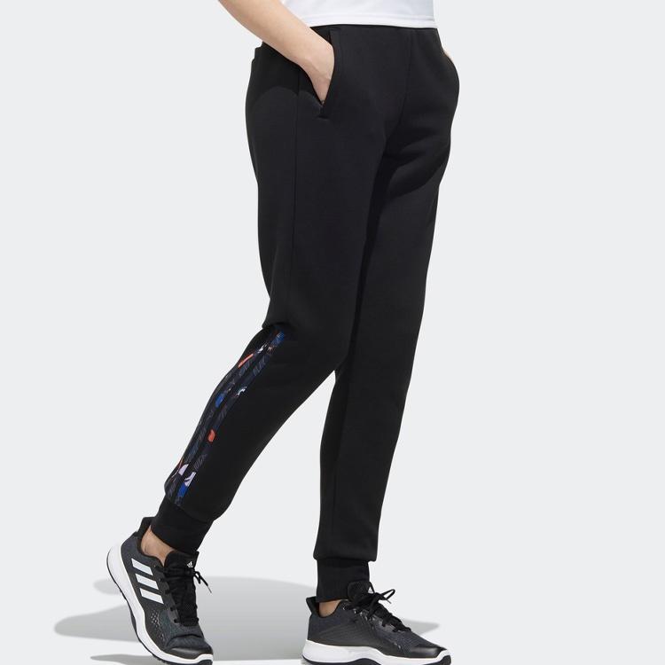 (WMNS) Adidas Mic Dk Printing Sports Pants Black Women's GG0762