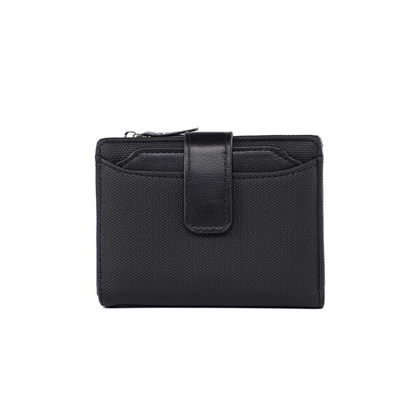 Women's High-End Short Bi-Fold Polyester Wallet with Zipper