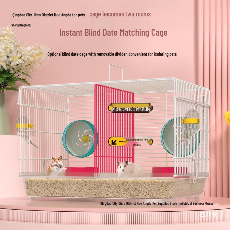 Large Hamster Cage 80 with High Tray & Running Wheel, Ideal for Golden Hamsters