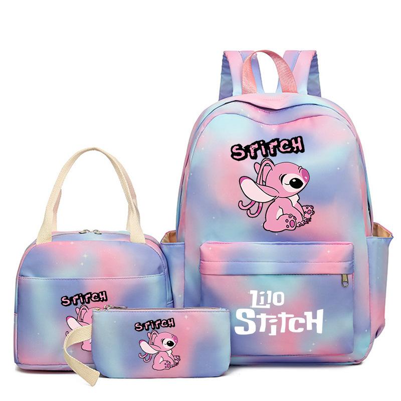 Cartoon Animation Schoolbag Large Capacity Primary And Secondary School Students Backpack Meal Bag Pencil Bag Three-Piece Set